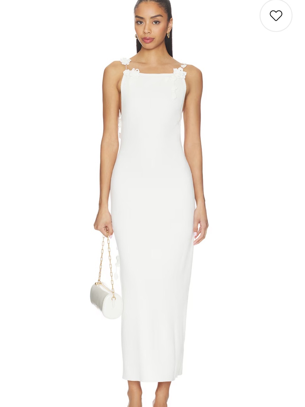 cult gaia White Floral-Accent Midi Sheath Dress